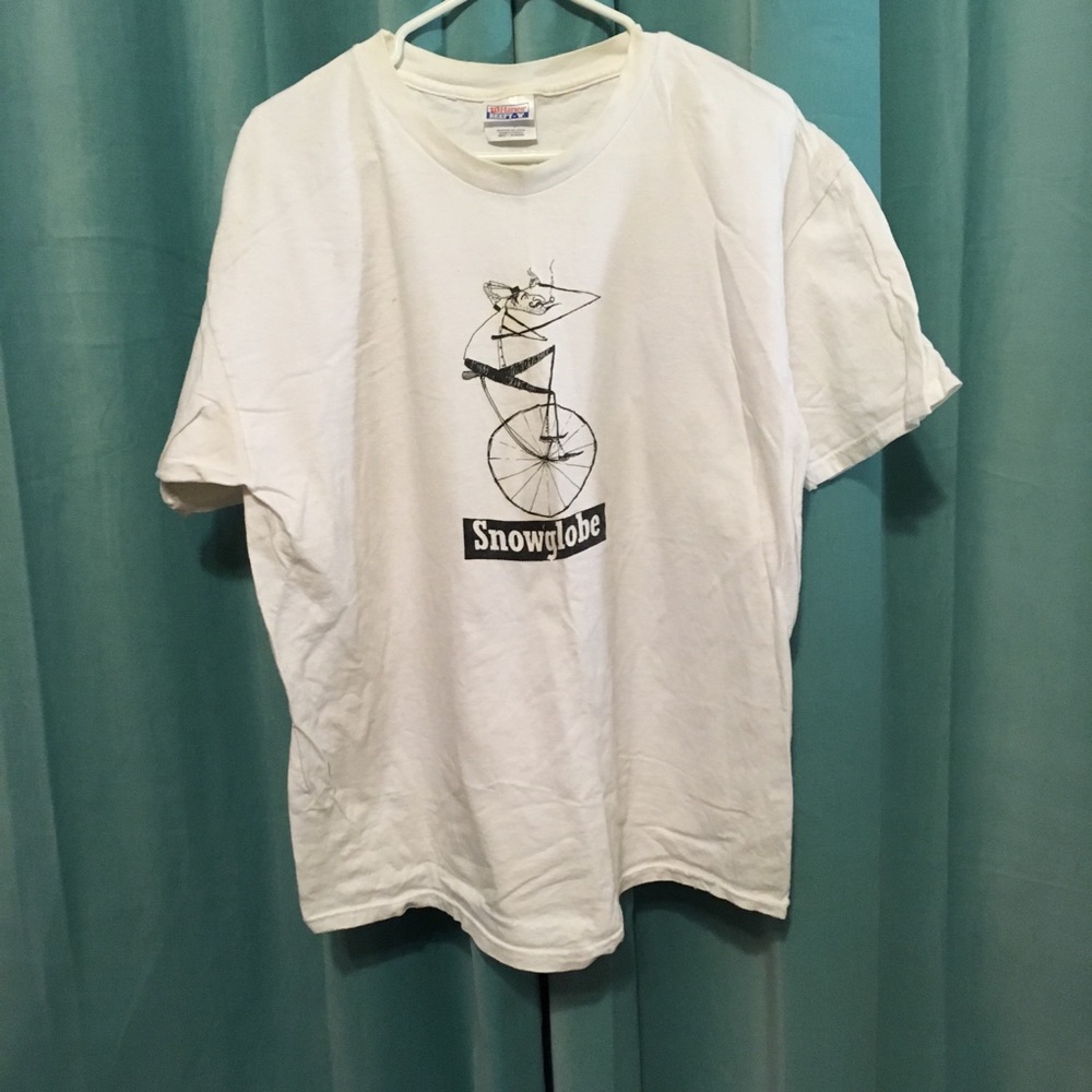 White Snowglobe shirt, an indie band from Memphis.